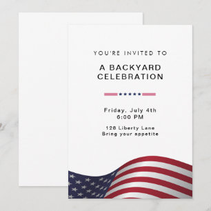 Invitación Limpio Negro y Blanco Invitación Simple rojo bla