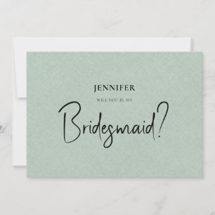 Invitación Linaje Verde Guión blanco será mi dama de honor