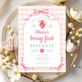 Invitación Linda Cumpleaños de la Primera Niña de Cute Berry