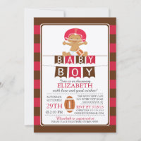 Invitación linda de Baby Shower de los muchachos