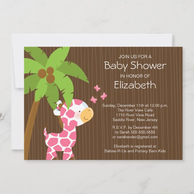 Invitación linda de Baby Shower del chica de la (Anverso)