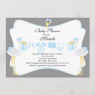 Invitación linda de Baby Shower del muchacho de la