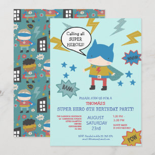 Invitación linda de fiesta infantil con tema de su