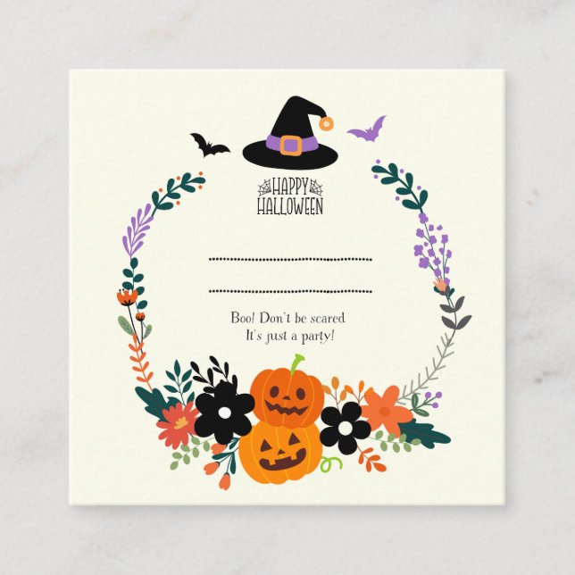 Invitación linda de Halloween (Anverso)
