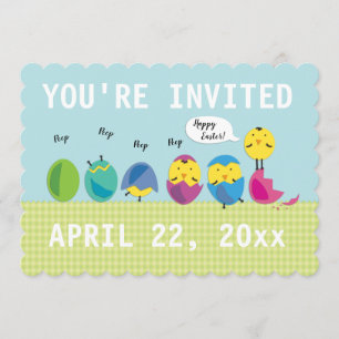 Invitación linda de la caza del huevo de Pascua de