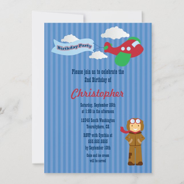 Invitación linda de la fiesta de cumpleaños de los (Anverso)