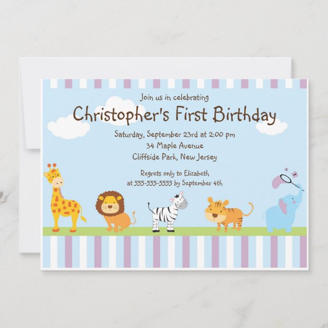 Invitación linda de la fiesta de cumpleaños de los (Anverso)