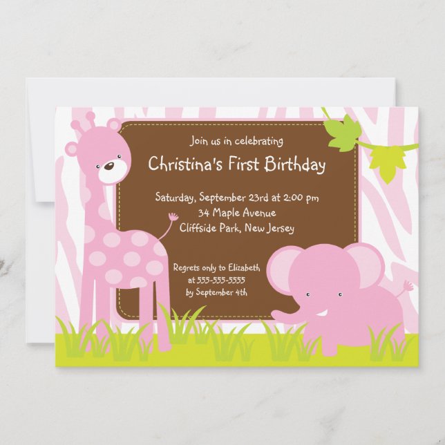 Invitación linda de la fiesta de cumpleaños de los (Anverso)