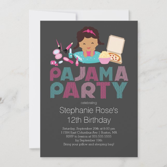 Invitación linda de la fiesta de cumpleaños del (Anverso)