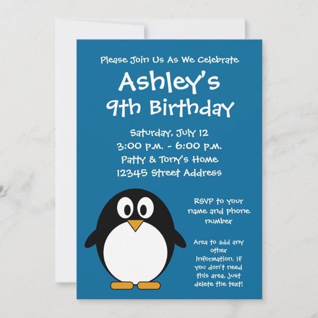 Invitación linda de la fiesta de cumpleaños del (Anverso)