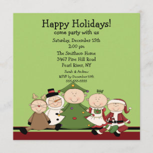 Invitación linda de la fiesta de Navidad de los