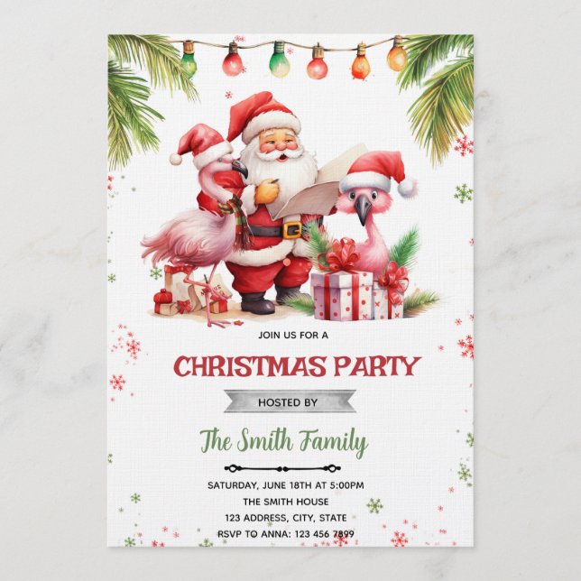 Invitación linda de Navidad en julio (Anverso)
