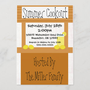 Invitación linda del Cookout del Bbq del verano