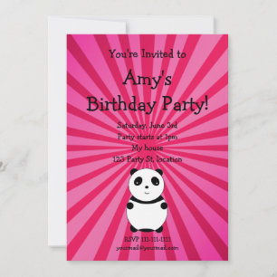 Invitación linda del cumpleaños de la panda