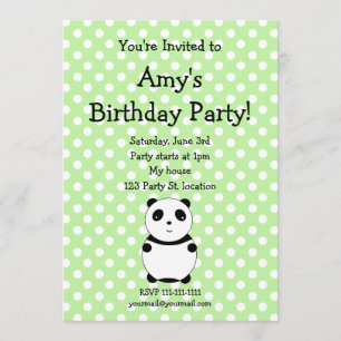 Invitación linda del cumpleaños de la panda