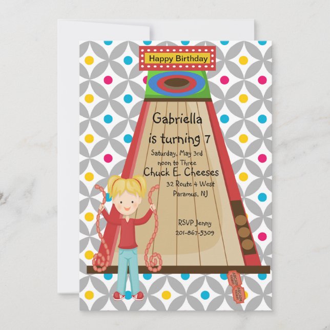 Invitación linda del cumpleaños de los chicas de (Anverso)