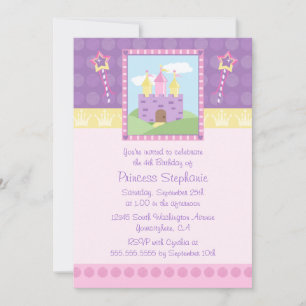 Invitación linda del cumpleaños del castillo del