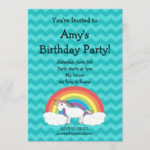 Invitación linda del cumpleaños del unicornio