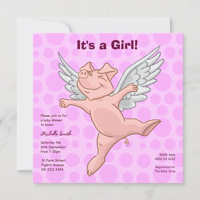 Invitación linda del fiesta de Baby Shower del (Anverso)