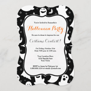 Invitación linda del fiesta de Halloween del