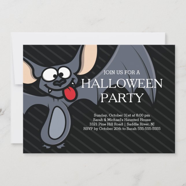 Invitación linda del fiesta de Halloween del palo (Anverso)