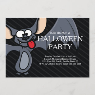 Invitación linda del fiesta de Halloween del palo