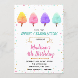 Invitación linda del fiesta del caramelo de