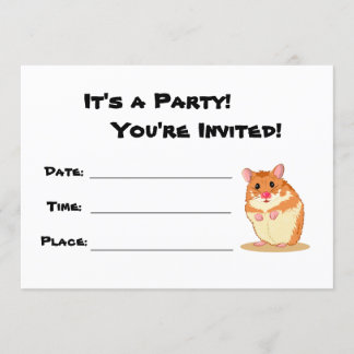 Invitación linda del fiesta del hámster