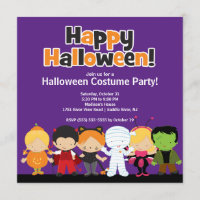 Invitación linda del fiesta del traje de Halloween
