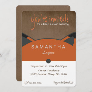 Invitación linda del Fox Baby Shower del otoño