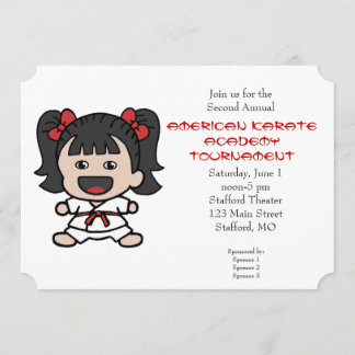 Invitación linda del torneo del karate de las