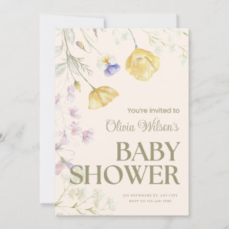 Invitación Linda Floral para Baby Shower