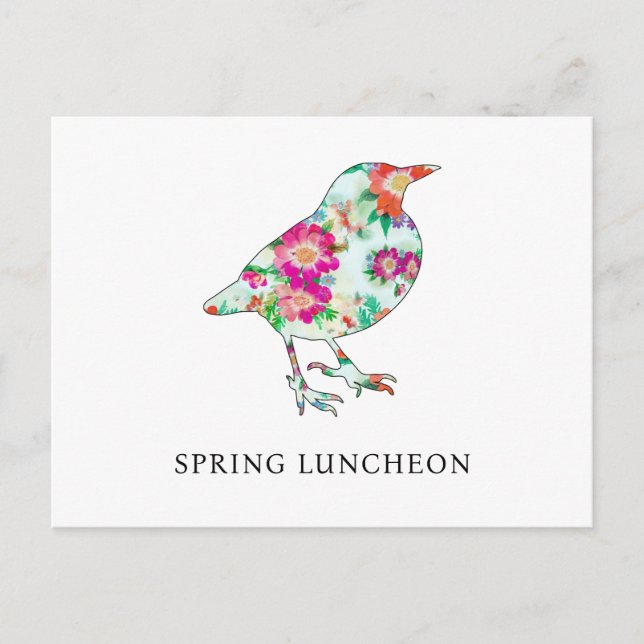 Invitación linda para almuerzo de primavera (Anverso)