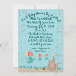 Invitación linda para Baby Shower por la piscina