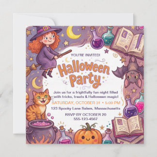 Invitación linda para fiesta de Halloween