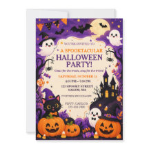 Invitación linda para fiesta de Halloween