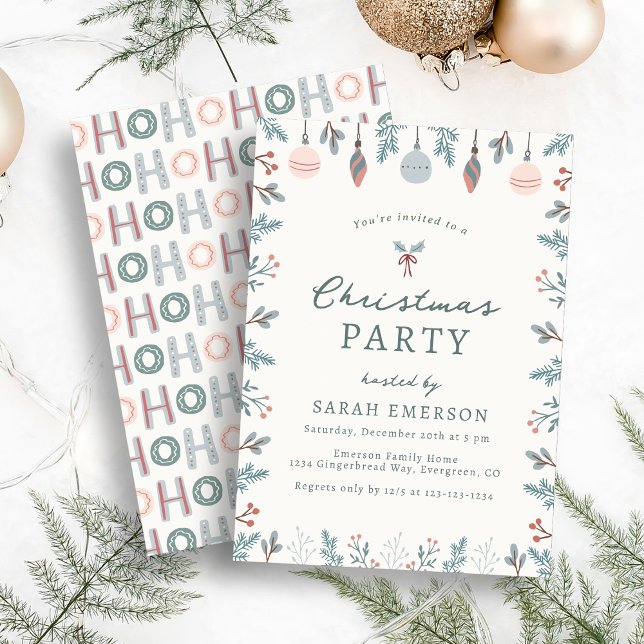 Invitación linda para fiesta de Navidad (Cute Christmas Party Invitation
)