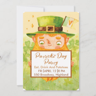 Invitación linda para fiesta del Día de San Patric