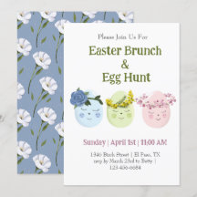 Invitación linda para la búsqueda de huevos del br