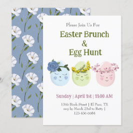 Invitación linda para la búsqueda de huevos del br