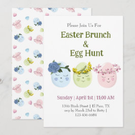 Invitación linda para la búsqueda de huevos del br