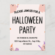 Invitación linda para una fiesta de Halloween