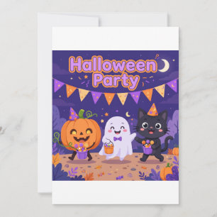 Invitación linda para una fiesta de Halloween - Ca
