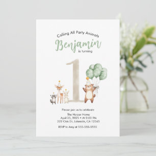 Invitación Linda vida silvestre Bosque Llamada a todos los an