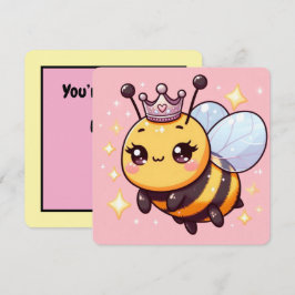 Invitación Linda y Caprichosa Abeja Reina de Dibujos Animados