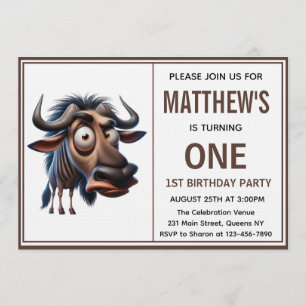 Invitación Lindo Alocado ñu = Tema Cumpleaños 1ra Foto