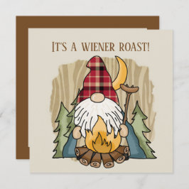 Invitación lindo camping wiener roast gnome