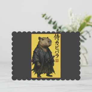 Invitación Lindo capybara esperando estética japonesa Kawaii 
