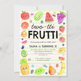 Invitación Lindo Cumpleaños 2 TWO-tti Frutti Frutas de Verano