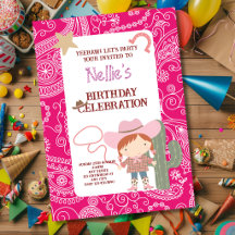 Lindo Cumpleaños de Niña Vaquera Rosa